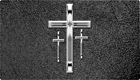 DNSEMP-C-517-SL-SH-BK Empire Corner Silver 3 Crosses Shim Black